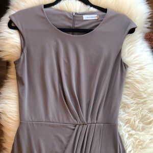 Calvin Klein Taupe draped dress
